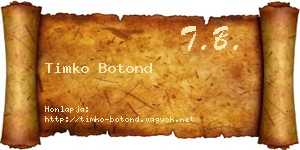 Timko Botond névjegykártya